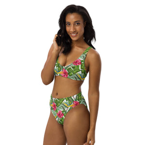 Tropical high-waisted bikini