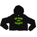 No Badmind Crop Hoodie Lime